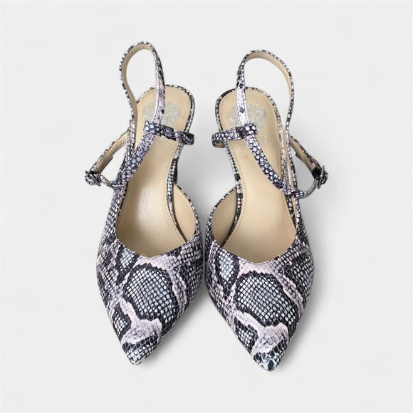 Beautiful Vince Camuto Snake Print Leather Heels - Size 9 - Picture 6 of 8